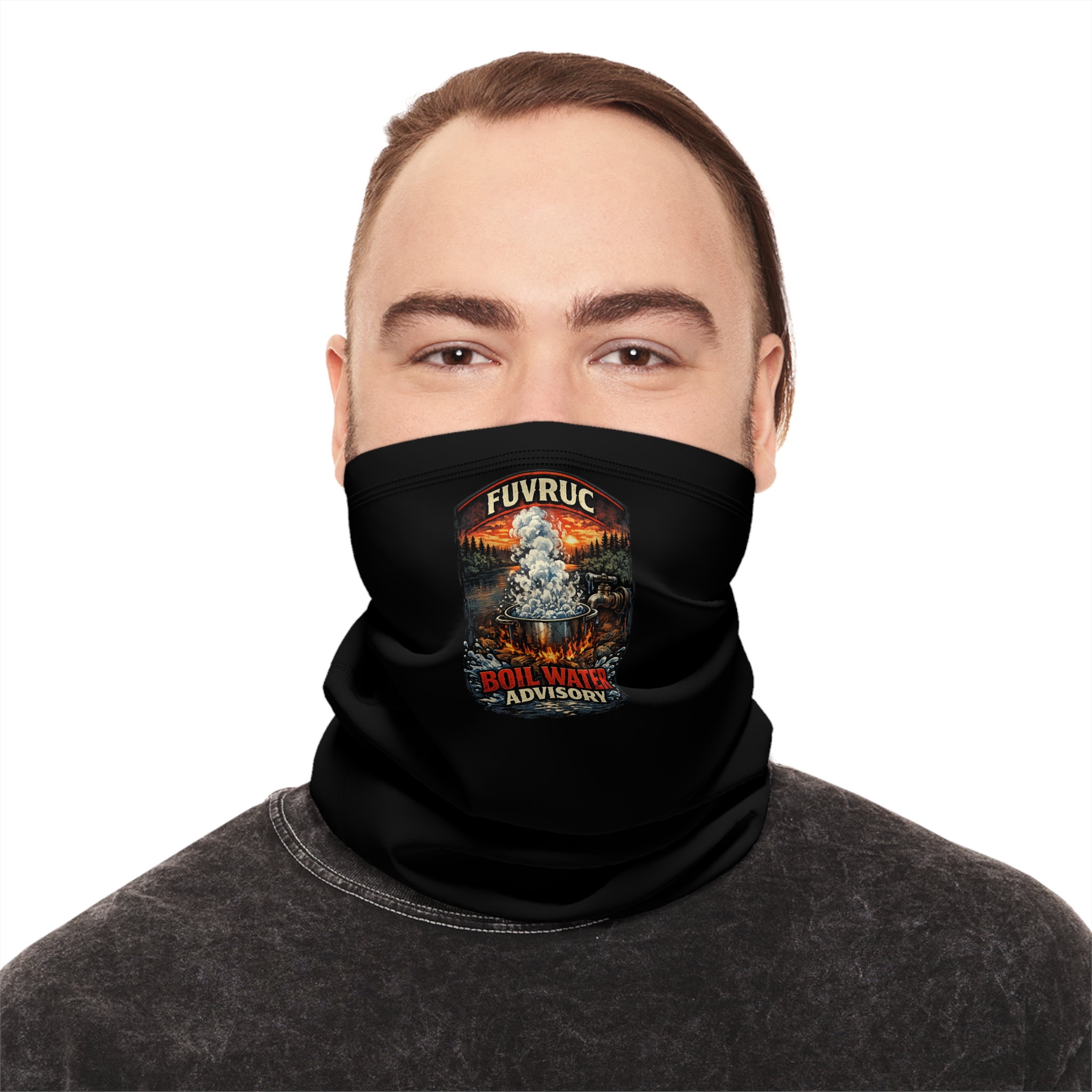 Drawstring Neck Gaiter - FUVRUC Boil Water Advisory - Image 2