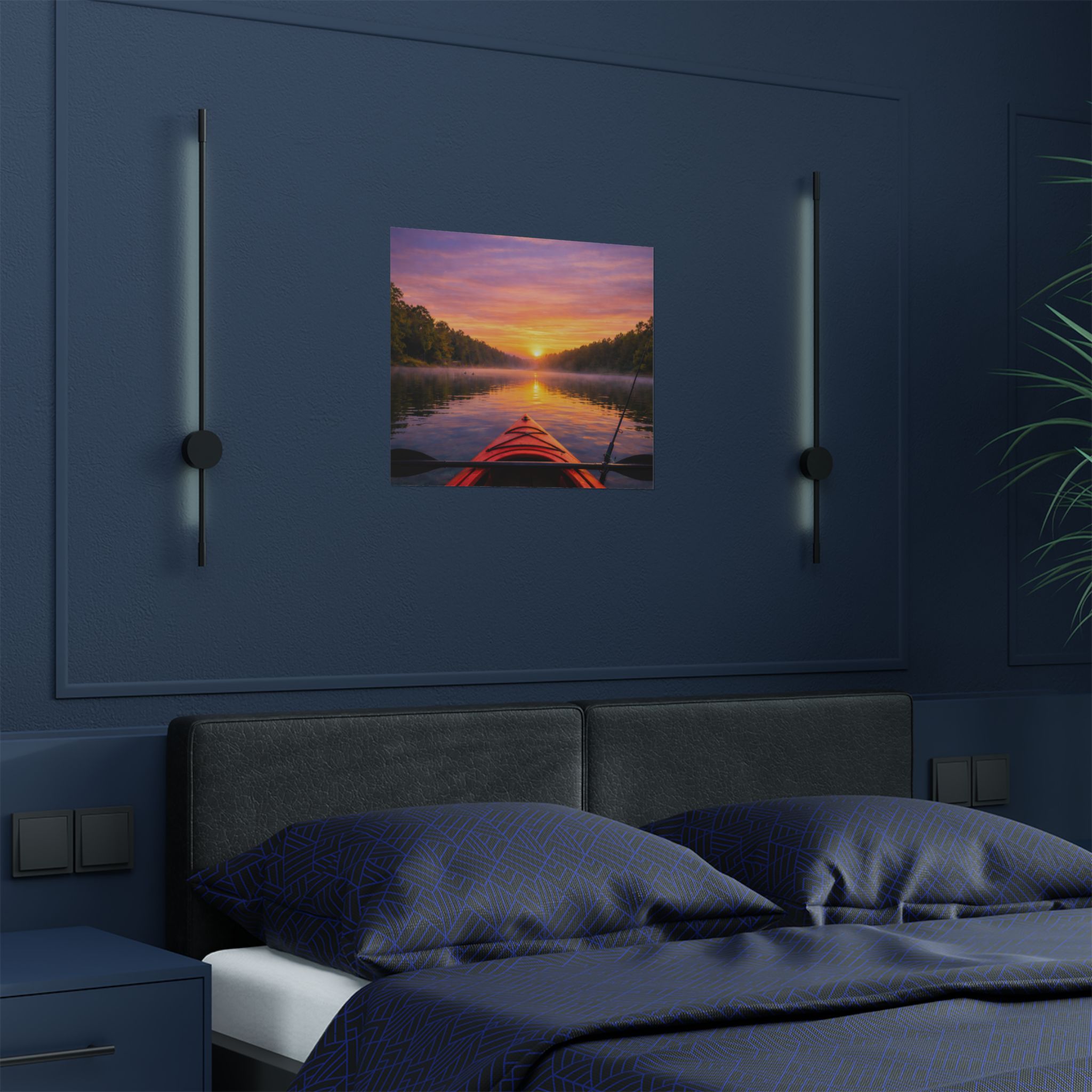 Satin Poster – Kayak on the Lake