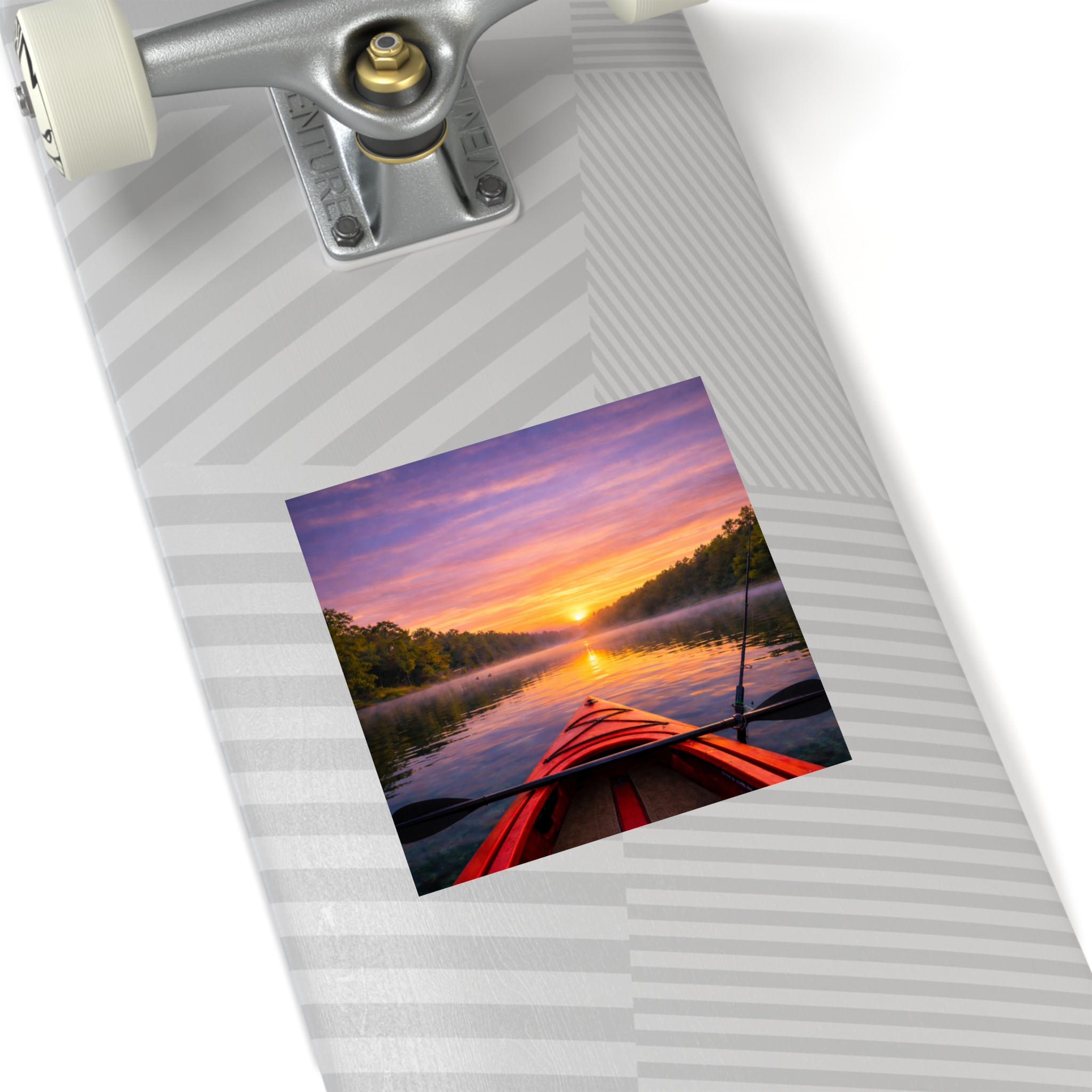 Square Sticker – Kayak on the Lake