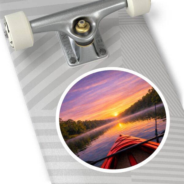 Round Sticker – Kayak on the Lake
