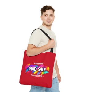 Tote Bag – Yard Sale Treasure Hunter (Dark Red)