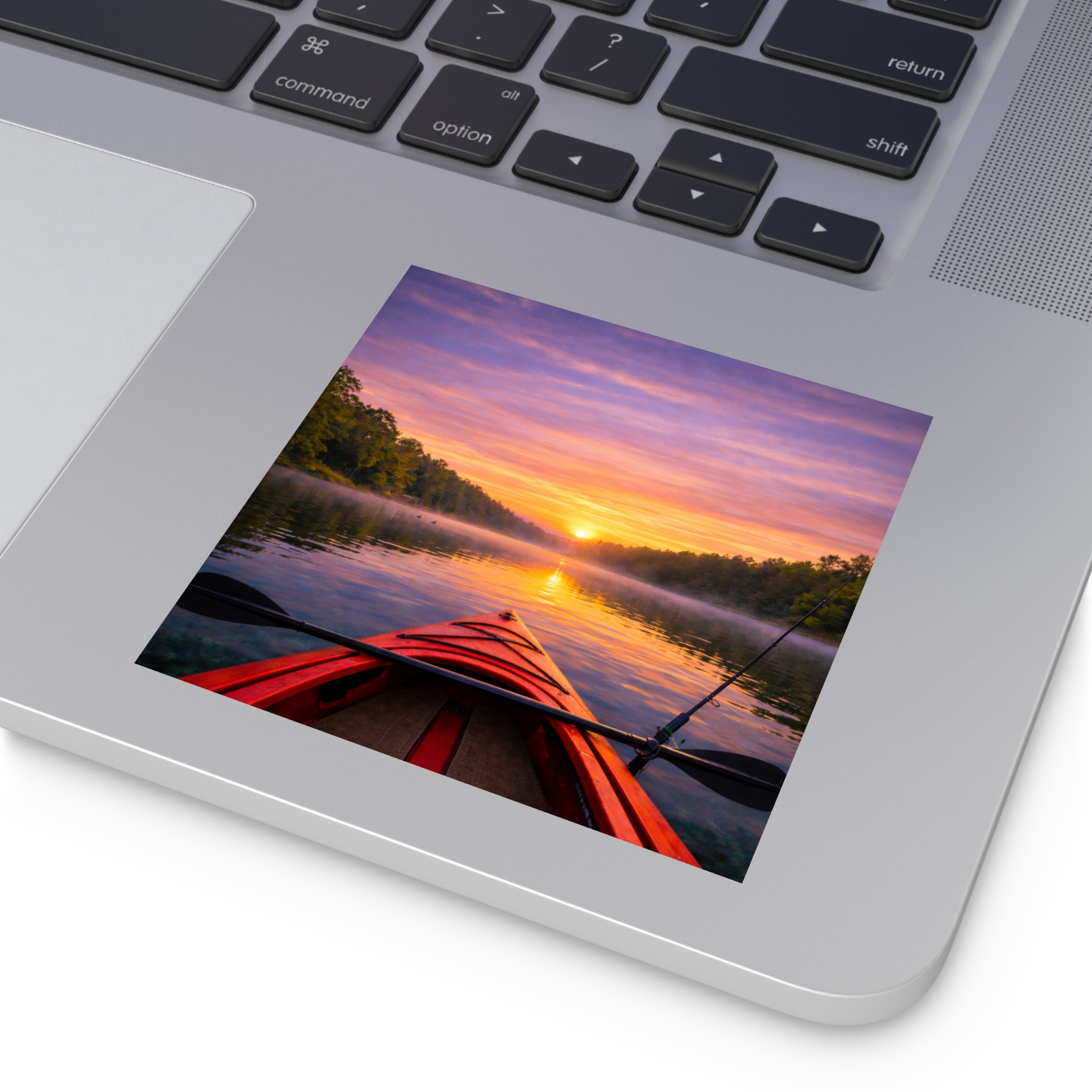 Square Sticker – Kayak on the Lake