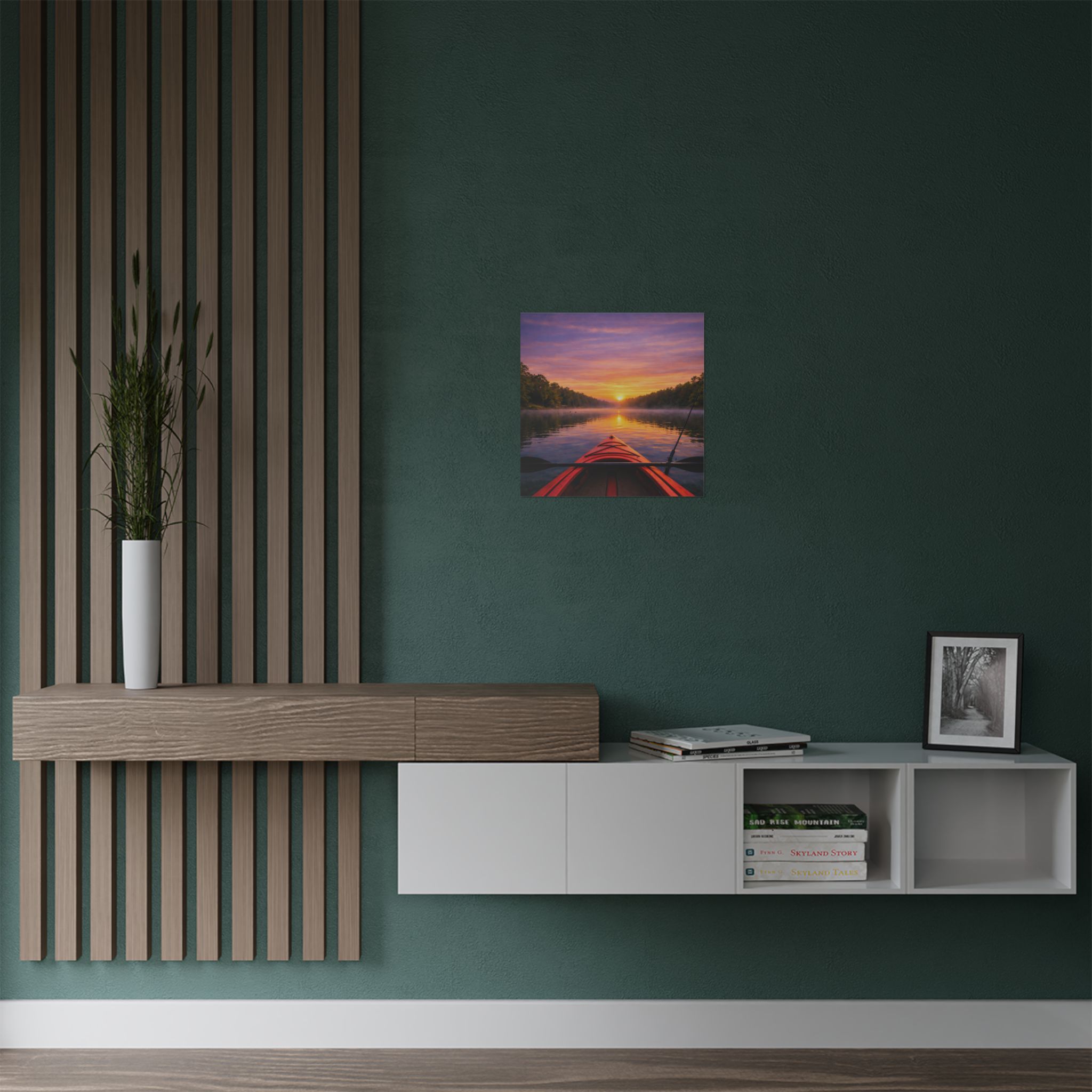 Satin Poster – Kayak on the Lake