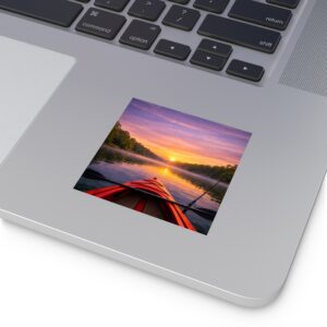 Square Sticker – Kayak on the Lake