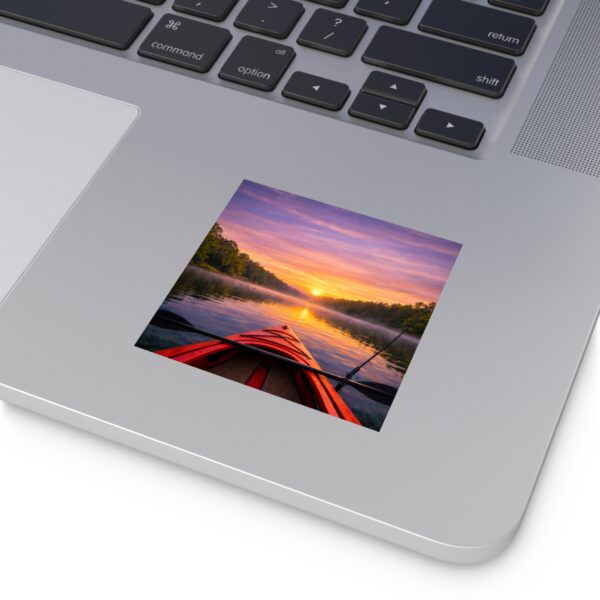 Square Sticker – Kayak on the Lake