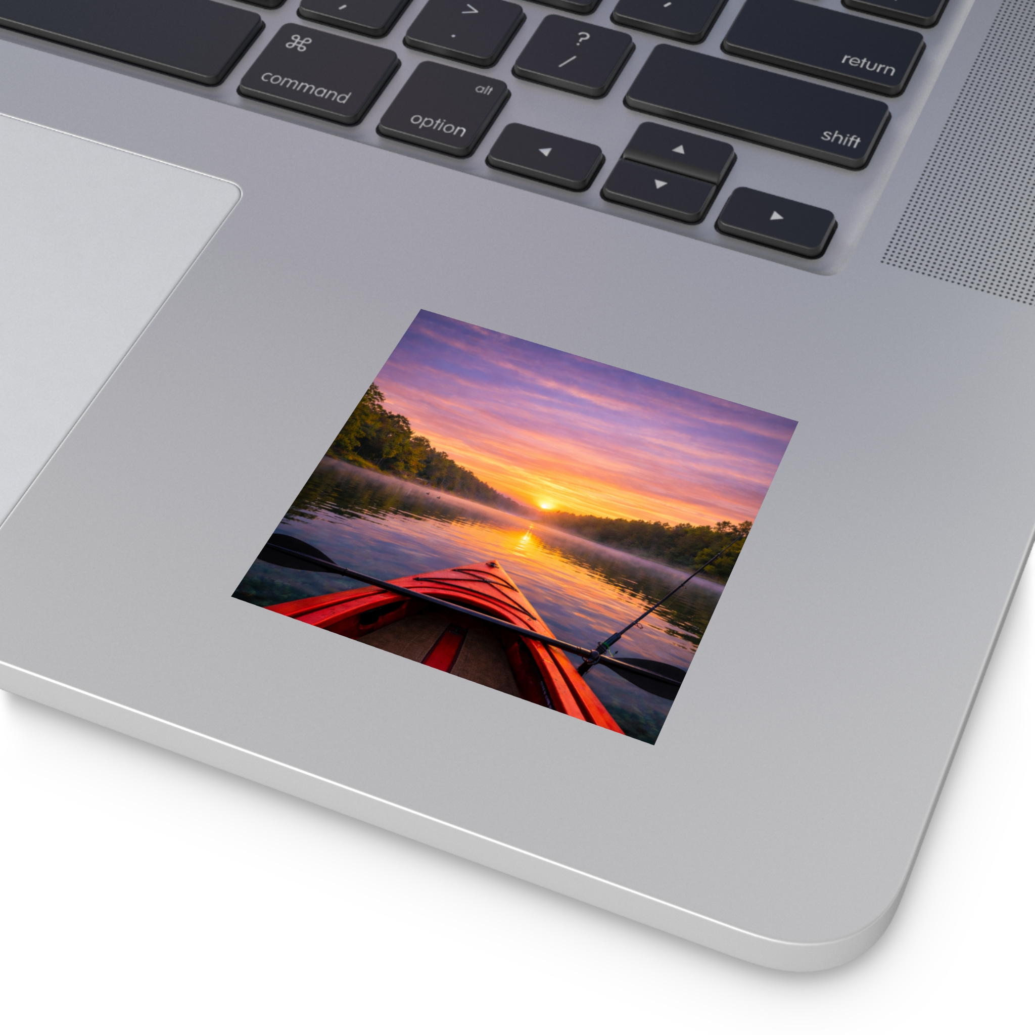 Square Sticker – Kayak on the Lake