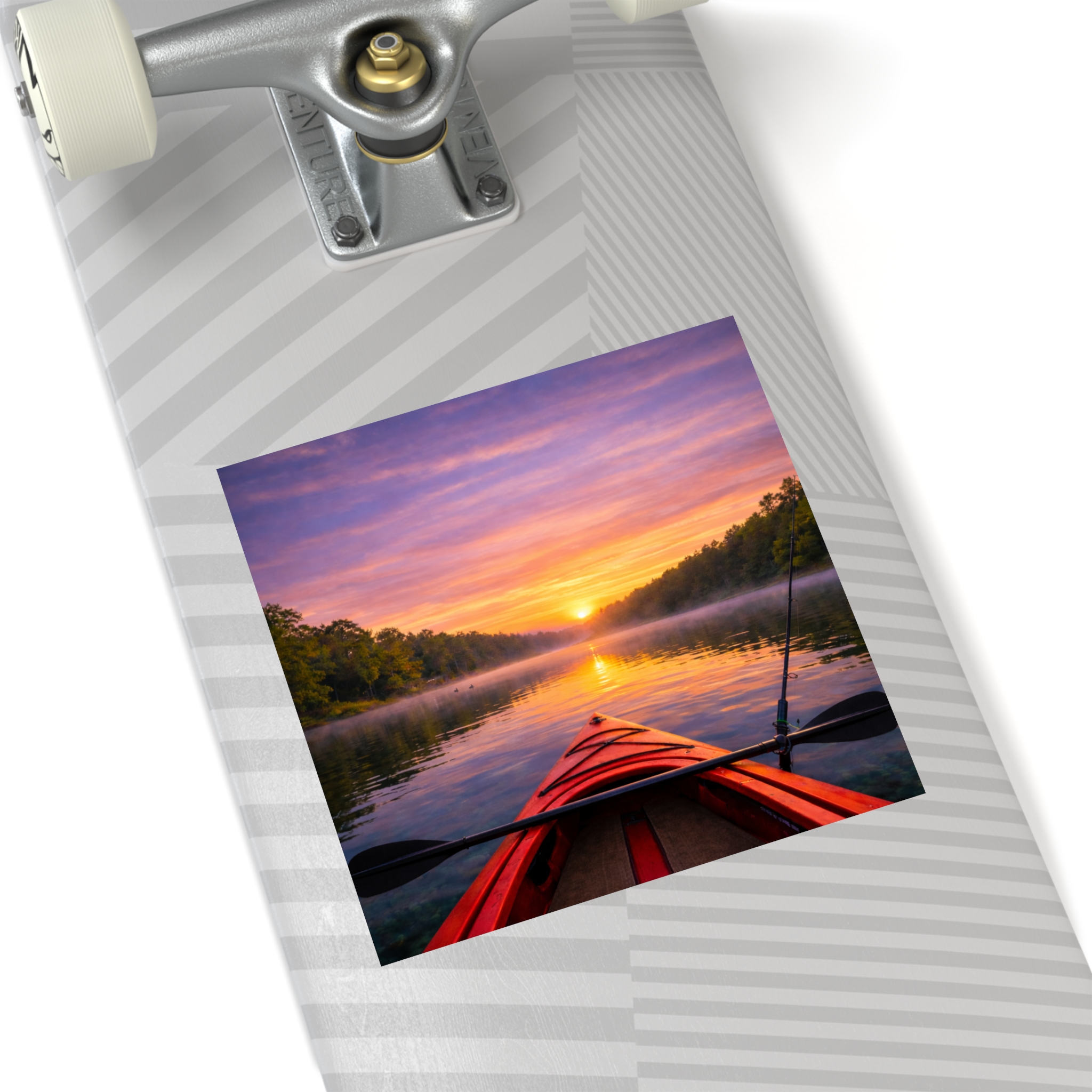 Square Sticker – Kayak on the Lake