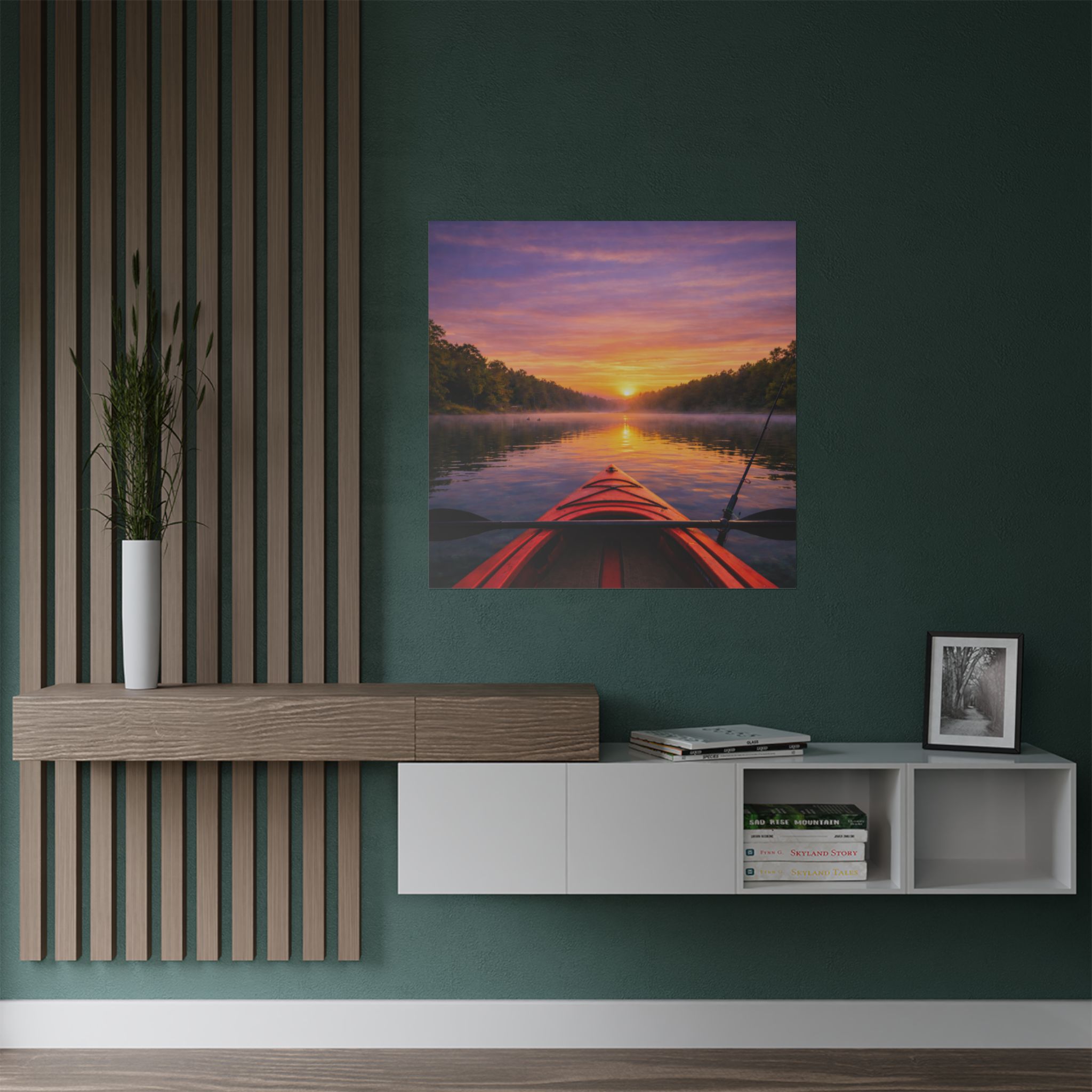 Satin Poster – Kayak on the Lake