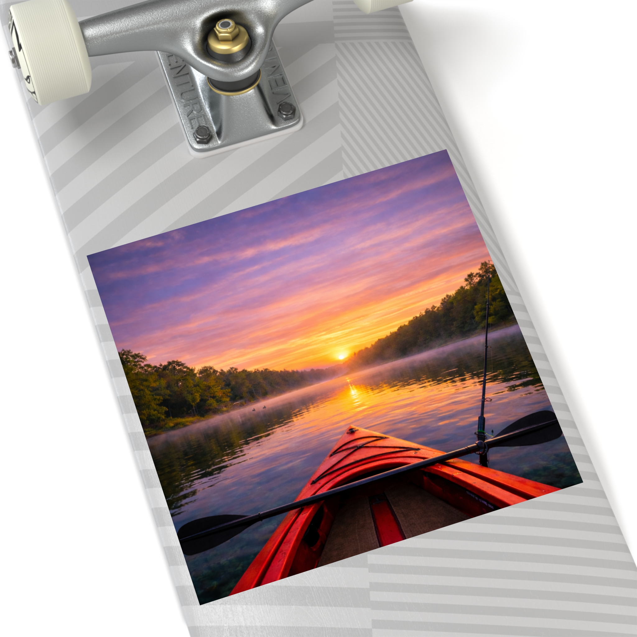 Square Sticker – Kayak on the Lake