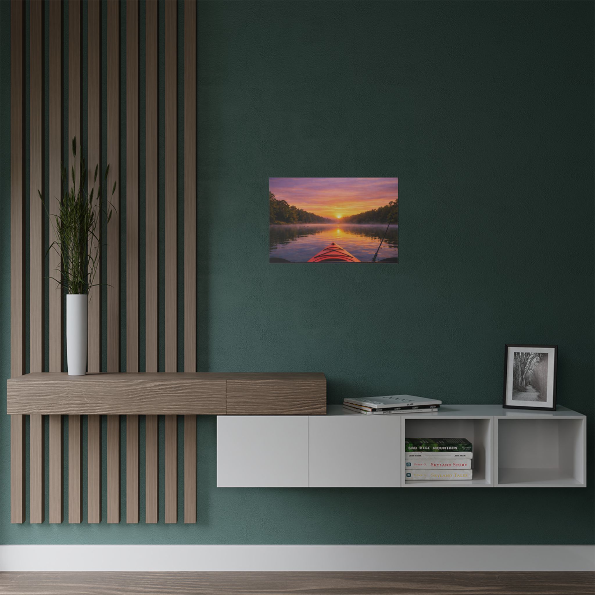 Satin Poster – Kayak on the Lake