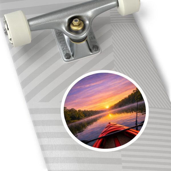 Round Sticker – Kayak on the Lake