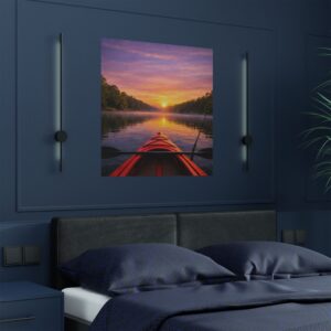 Satin Poster – Kayak on the Lake