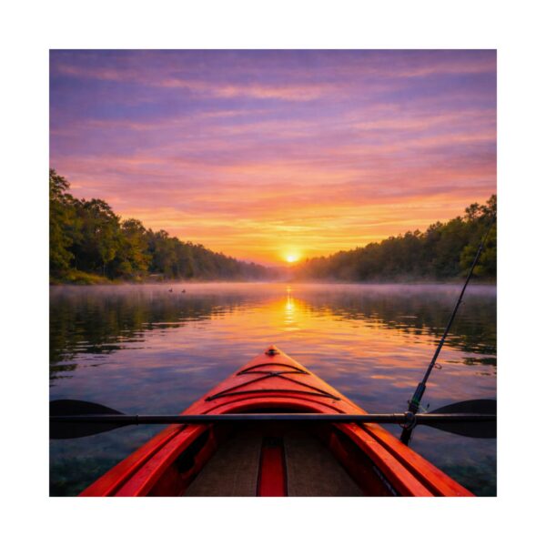 Satin Poster – Kayak on the Lake