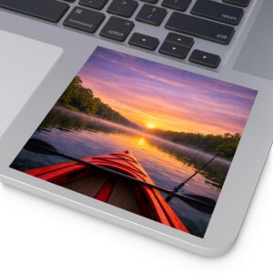 Square Sticker – Kayak on the Lake