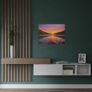 Satin Poster – Kayak on the Lake