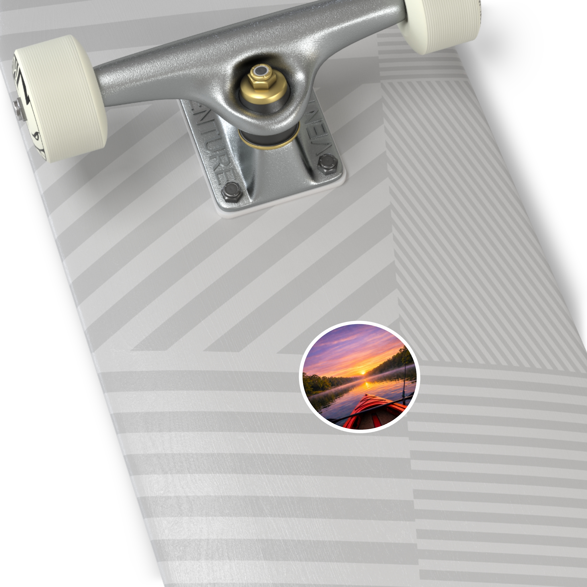 Round Sticker – Kayak on the Lake