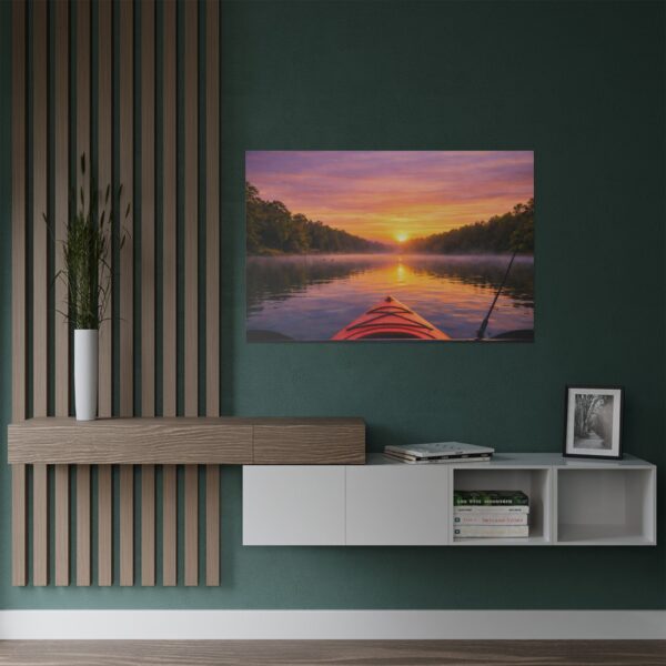 Satin Poster – Kayak on the Lake