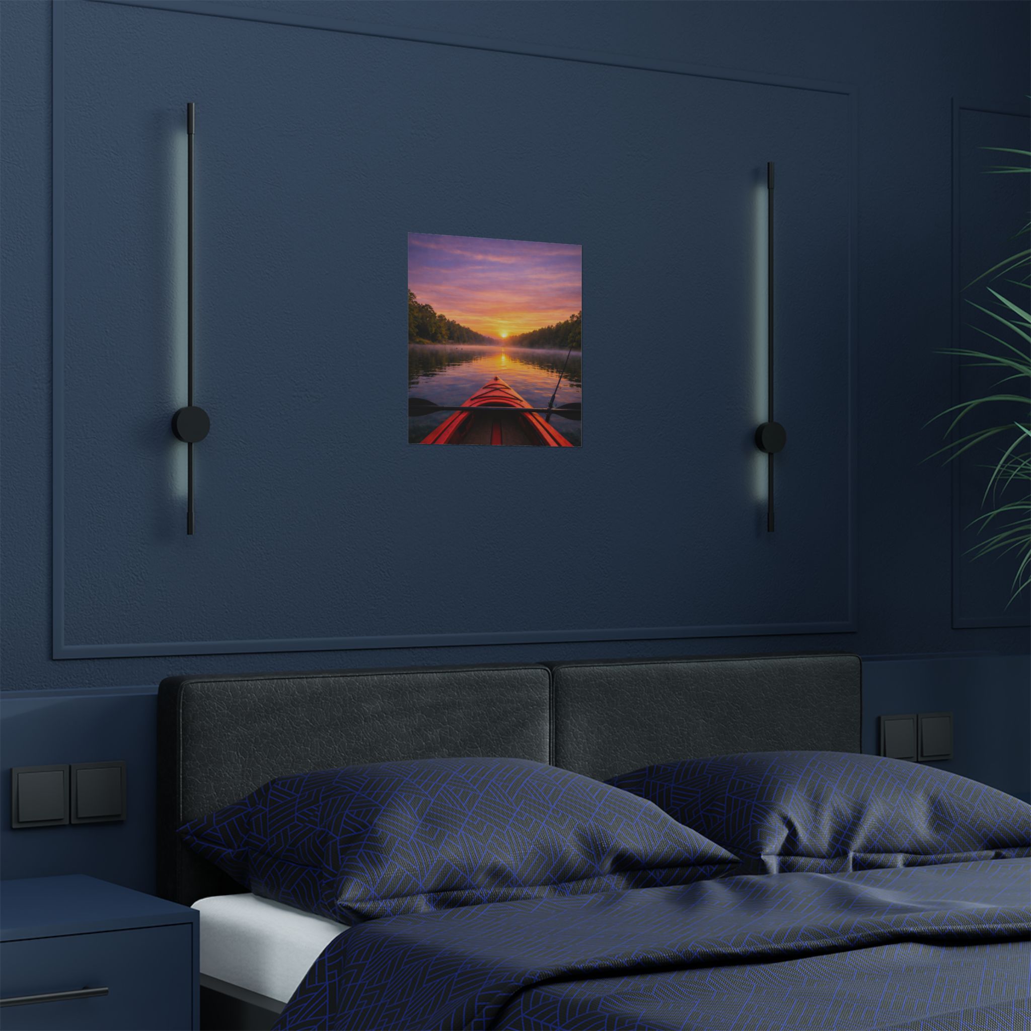 Satin Poster – Kayak on the Lake