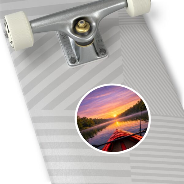 Round Sticker – Kayak on the Lake