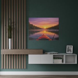 Satin Poster – Kayak on the Lake