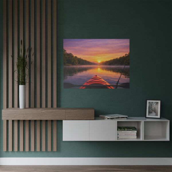 Satin Poster – Kayak on the Lake