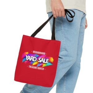 Tote Bag – Yard Sale Treasure Hunter (Dark Red)
