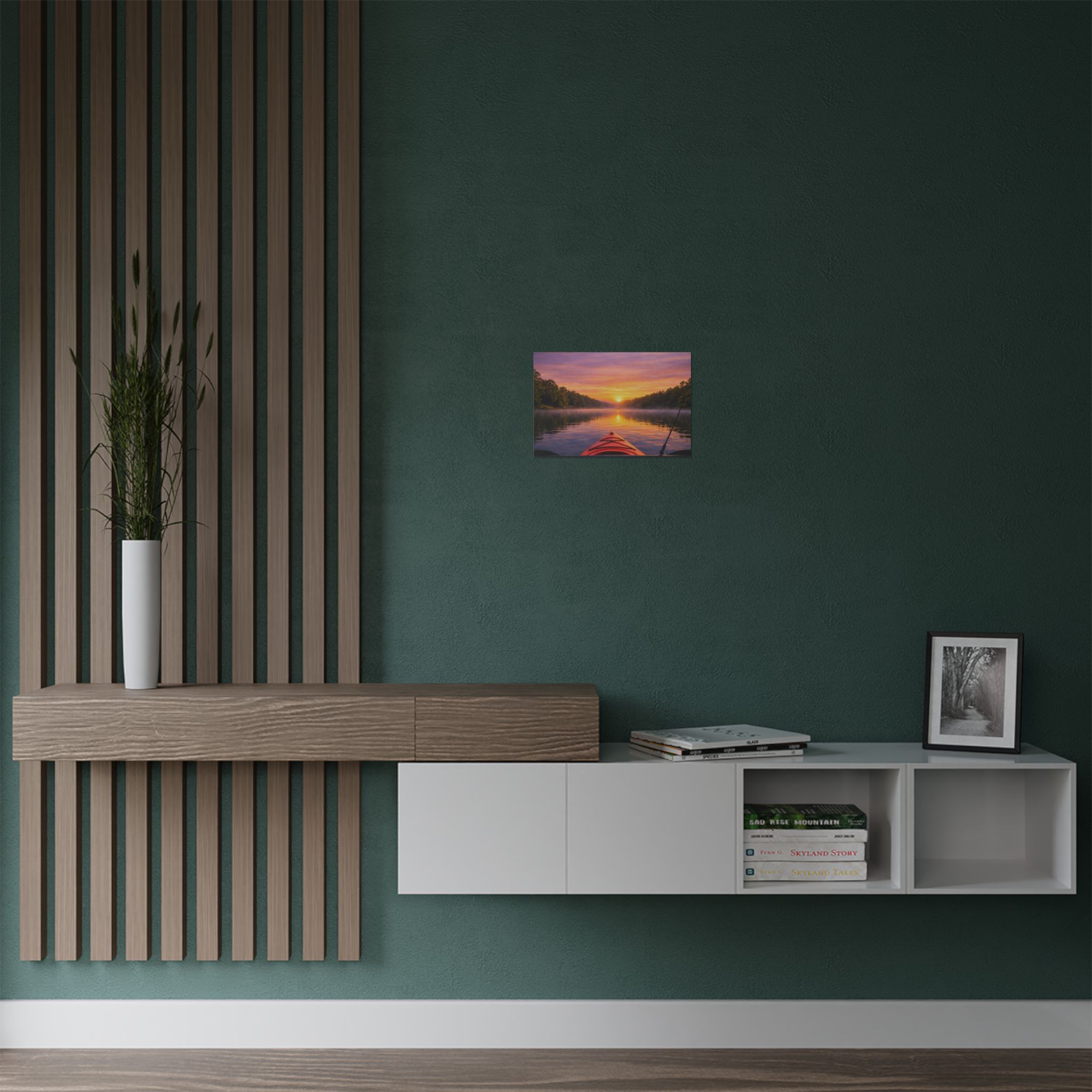 Satin Poster – Kayak on the Lake