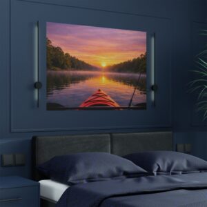 Satin Poster – Kayak on the Lake