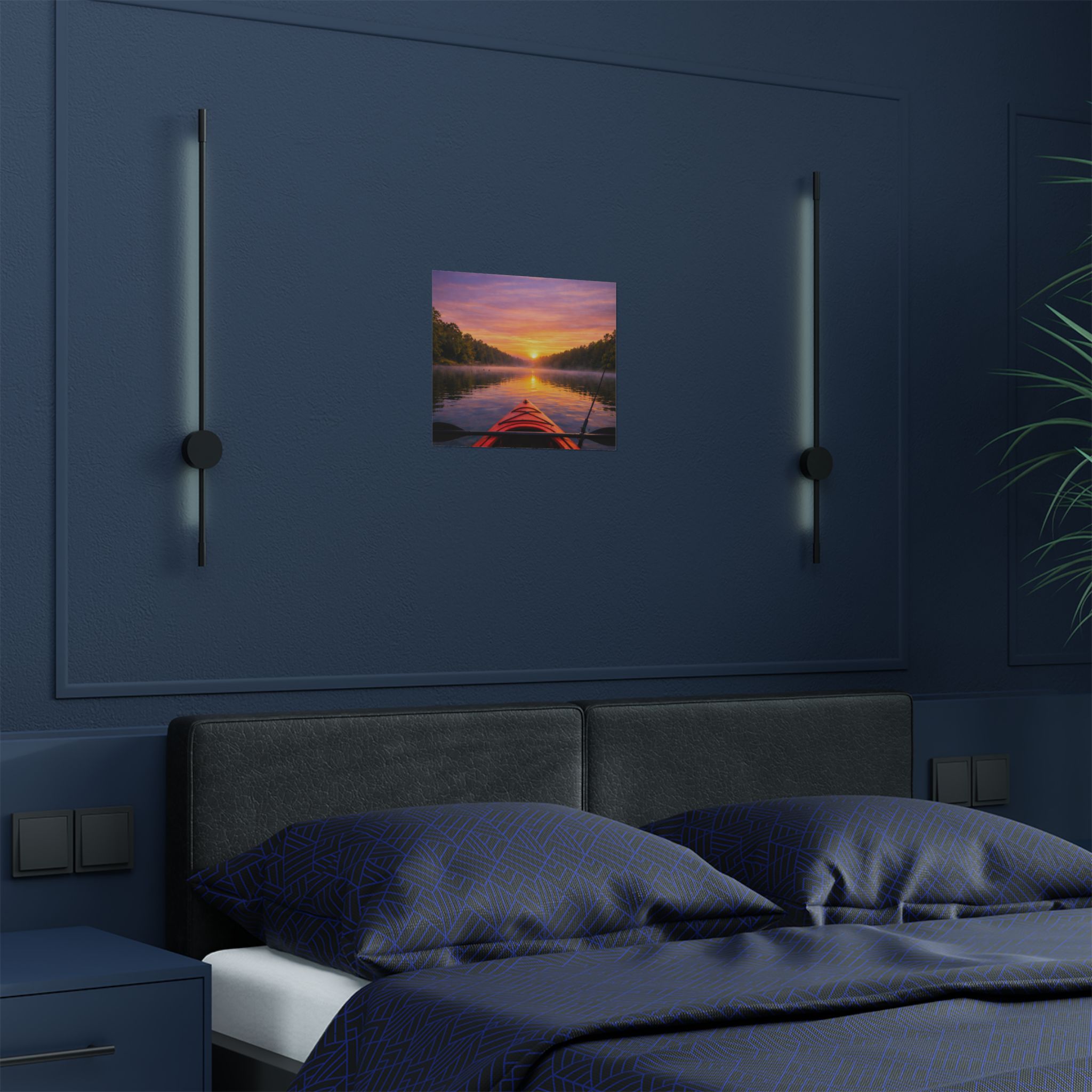 Satin Poster – Kayak on the Lake