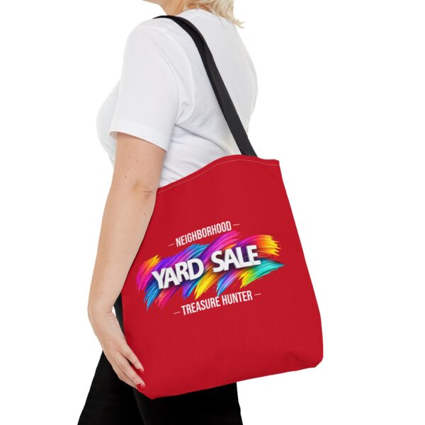 Tote Bag – Yard Sale Treasure Hunter (Dark Red)
