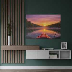 Satin Poster – Kayak on the Lake
